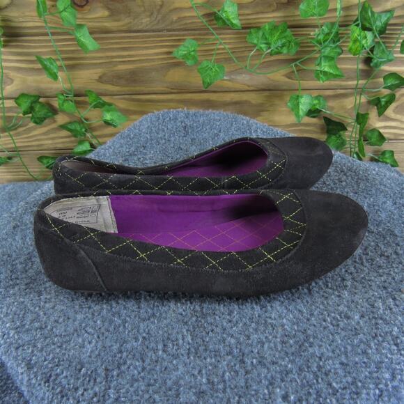 Lands' End Women's Ballet Brown Suede Sz 8 Wide Gently Used 2025 - Picture 3 of 6